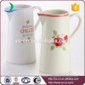Factory price wholesale pitcher dolomite material with flower decals